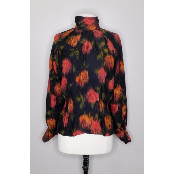 Elegant Black and Red Women's Blouse - Picture 1 of 10